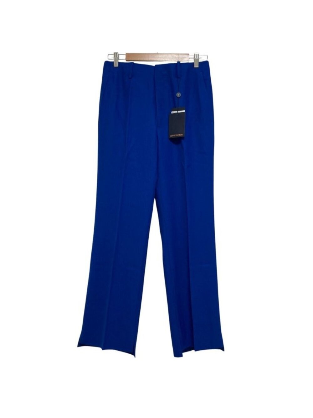 Louis Vuitton Center Crease Slit Bootcut Pants Blue Tapered 40